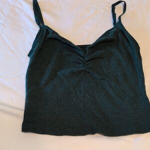 American Eagle Outfitters Ribbed Forest Green Camisole / Tank Top